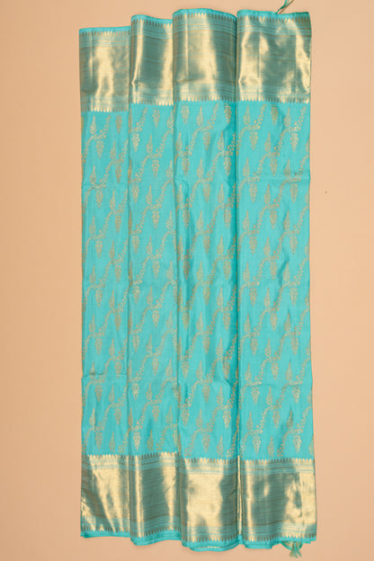 Kanchipuram Silk Jaal Blue Saree