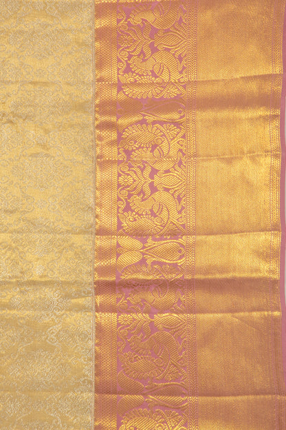 Kanchipuram Silk Tissue Brocade Gold Saree