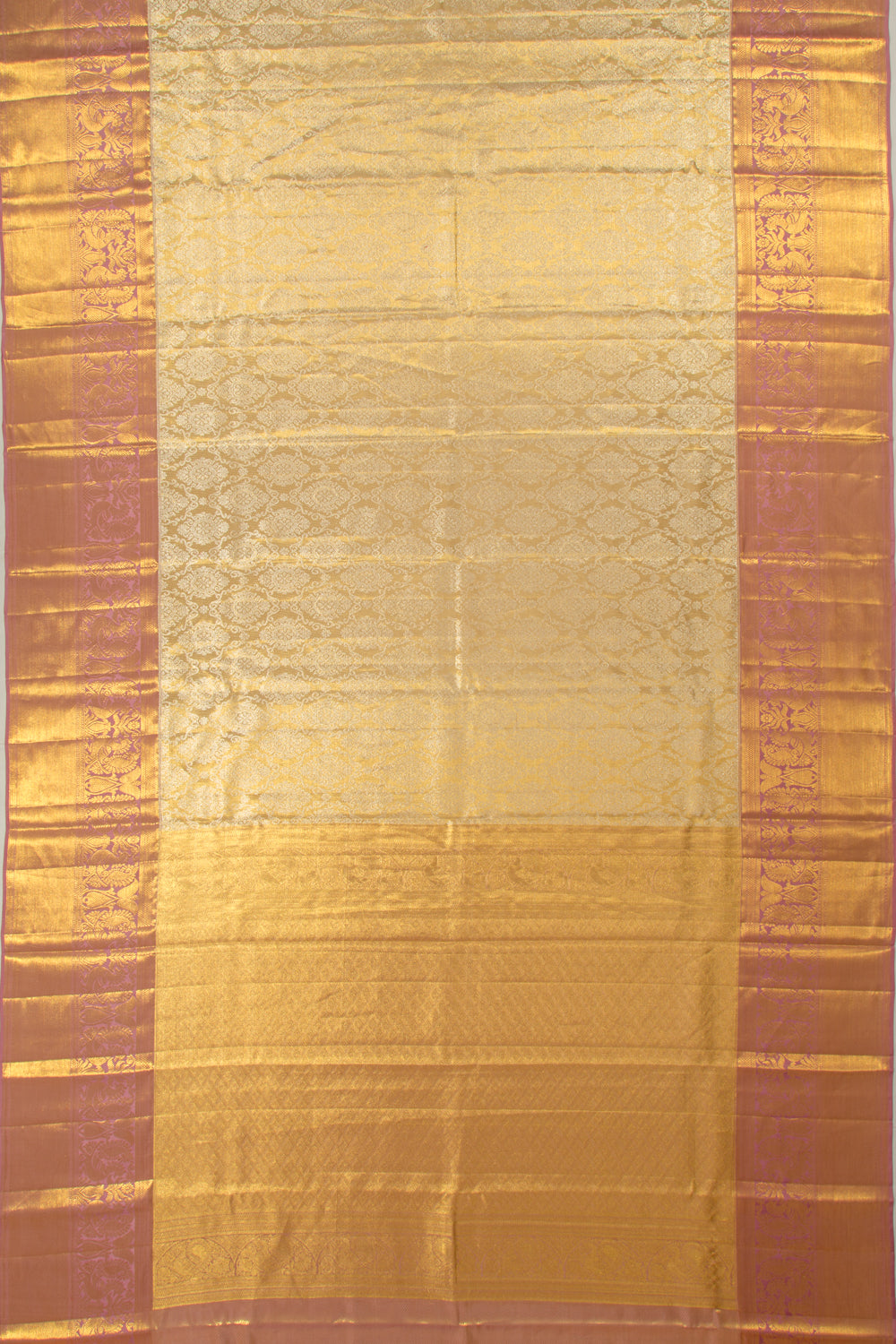 Kanchipuram Silk Tissue Brocade Gold Saree