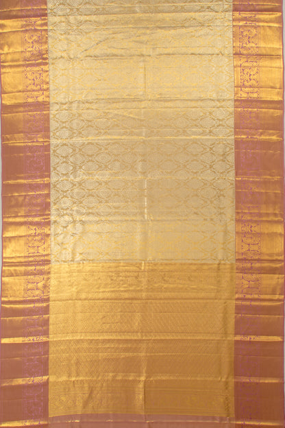 Kanchipuram Silk Tissue Brocade Gold Saree