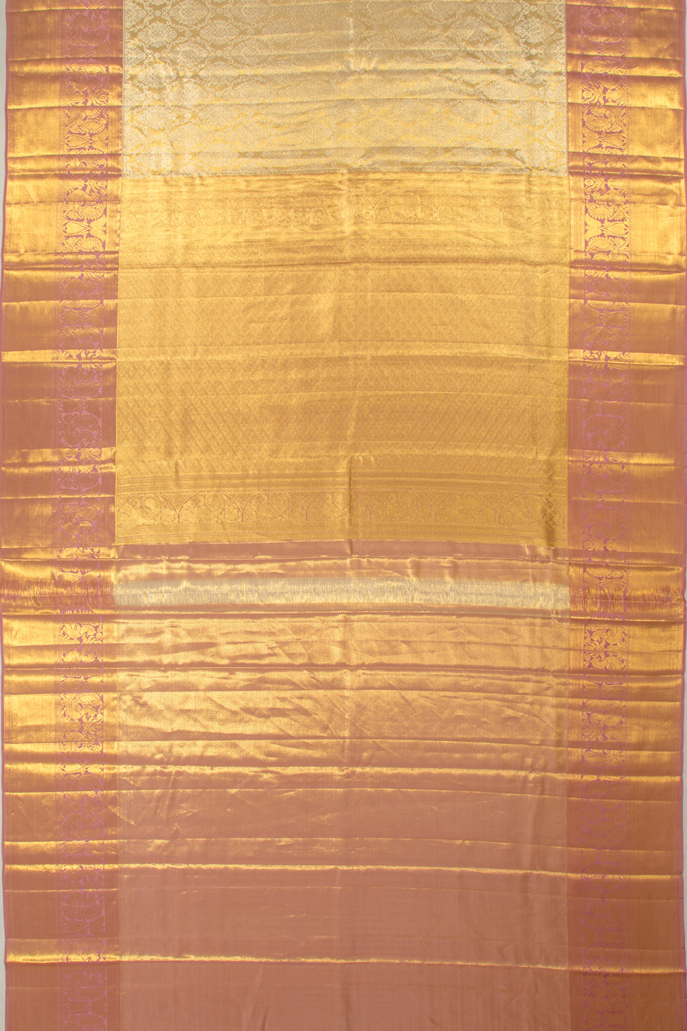 Kanchipuram Silk Tissue Brocade Gold Saree