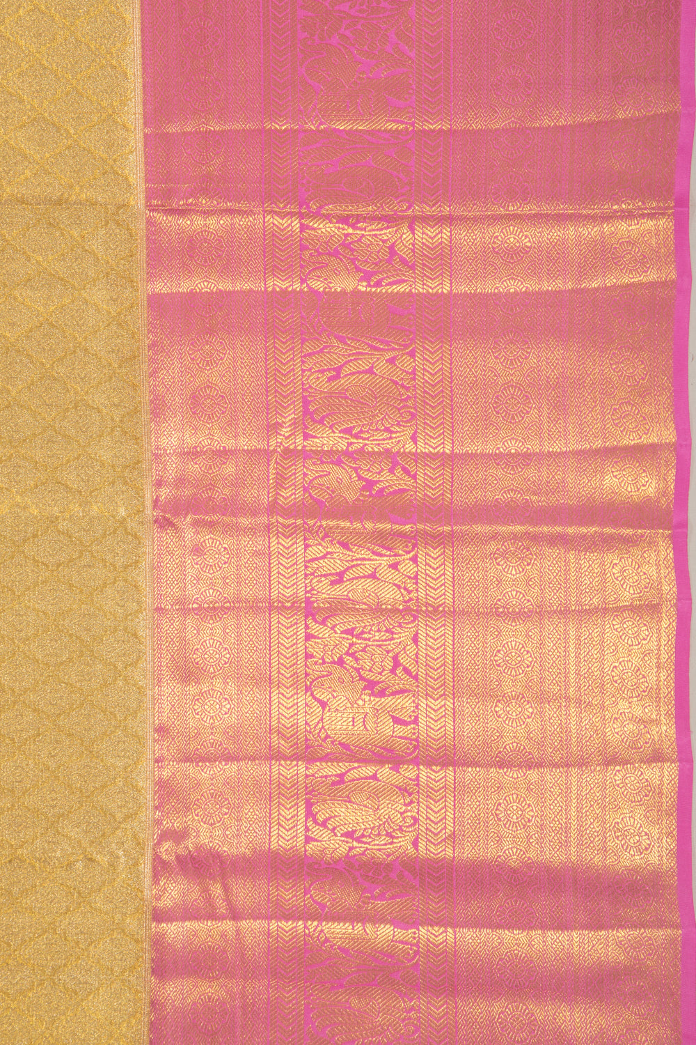 Kanchipuram Silk Tissue Brocade Gold Saree