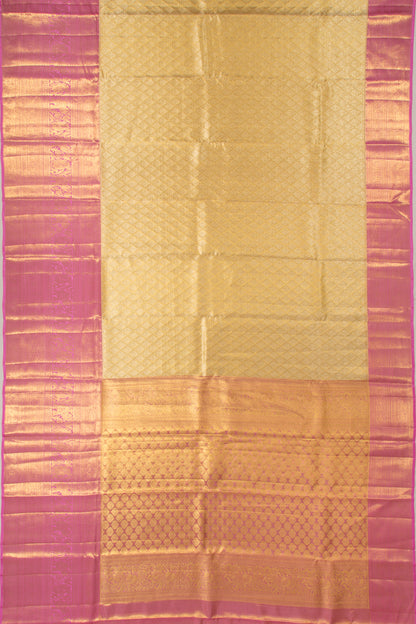 Kanchipuram Silk Tissue Brocade Gold Saree