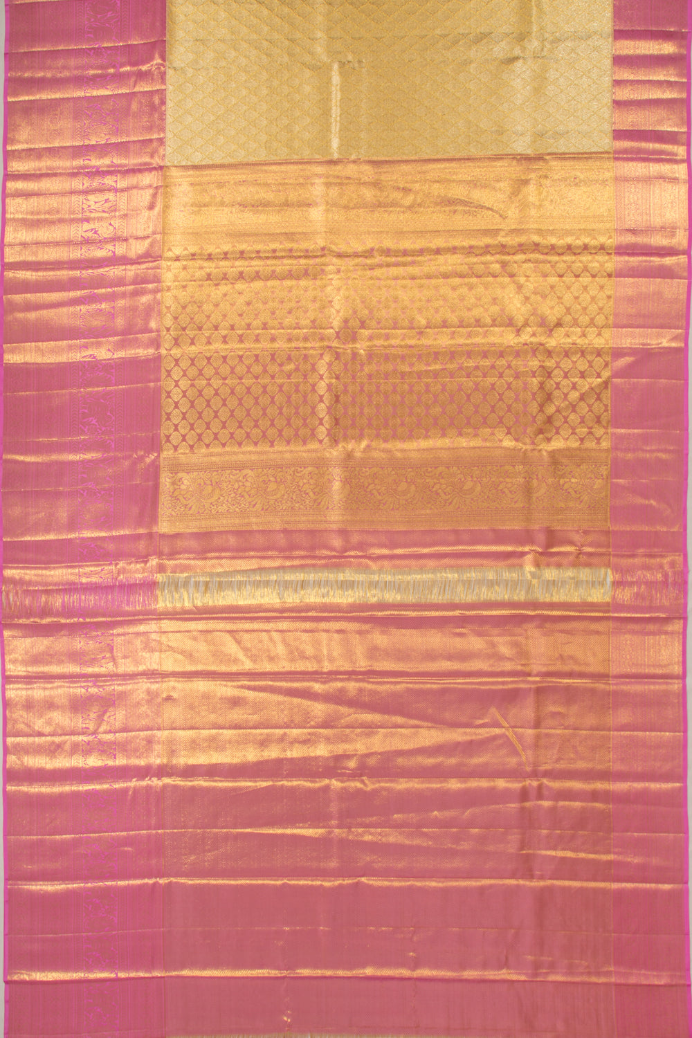 Kanchipuram Silk Tissue Brocade Gold Saree