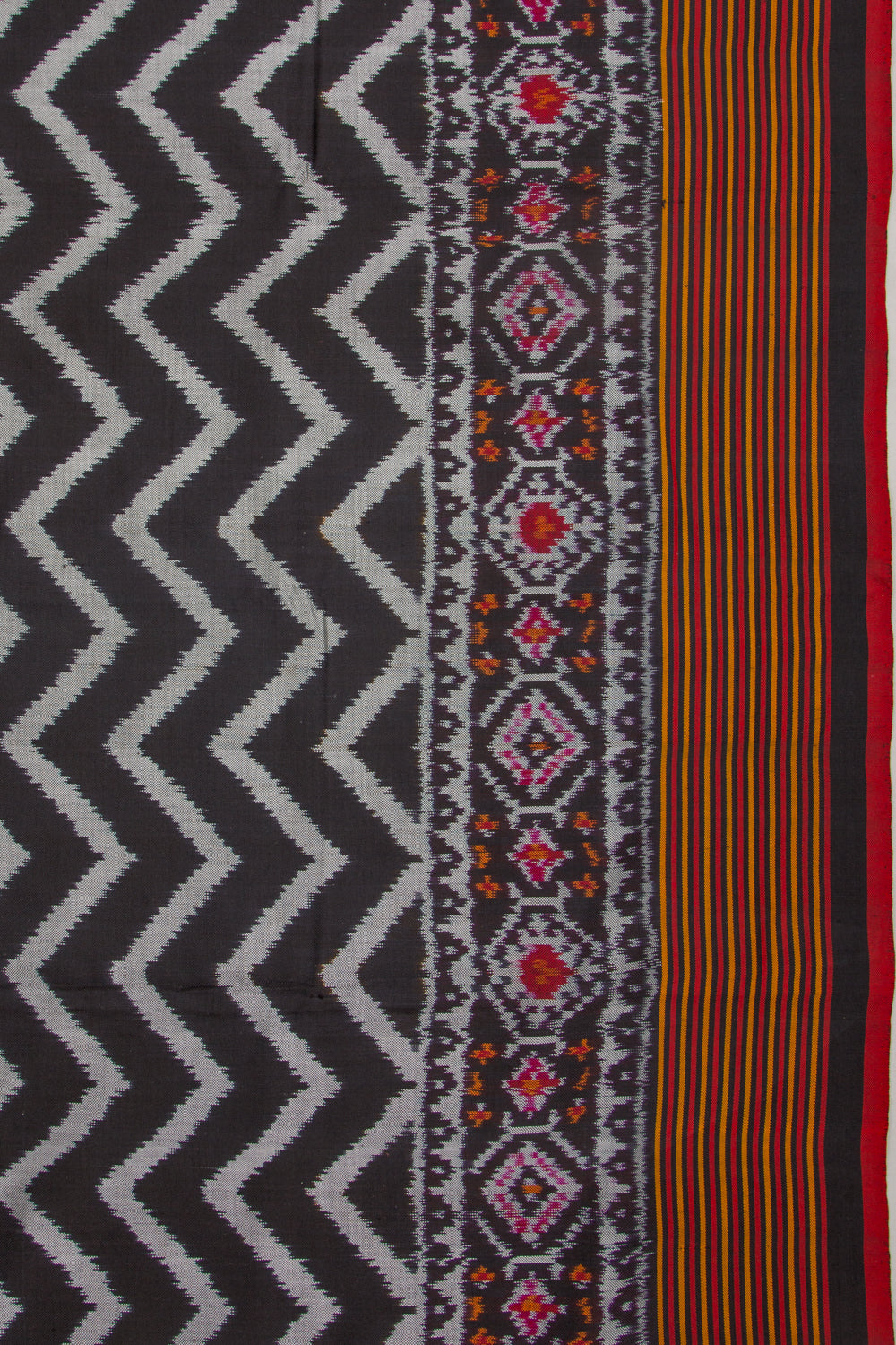 Pochampally Silk Ikat Mini Twill Black Saree