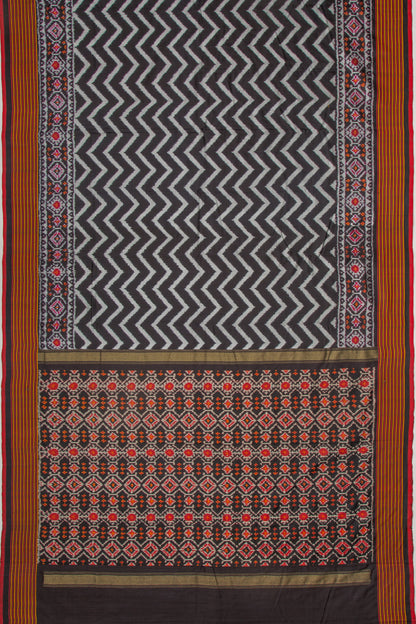 Pochampally Silk Ikat Mini Twill Black Saree