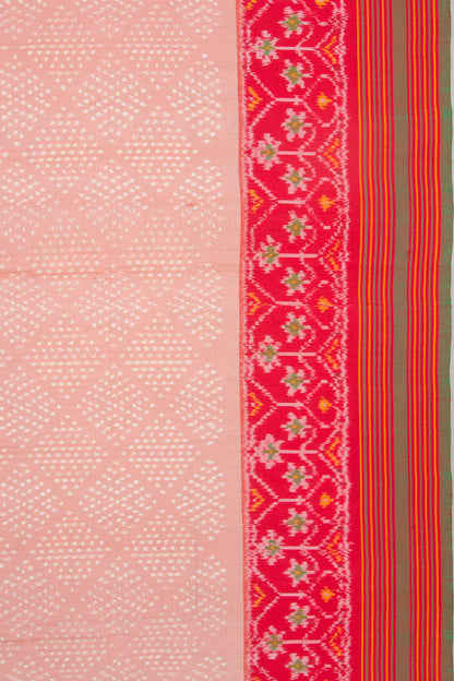 Pochampally Silk Ikat Mini Twill Peach Saree