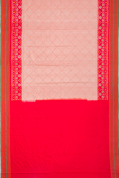 Pochampally Silk Ikat Mini Twill Peach Saree