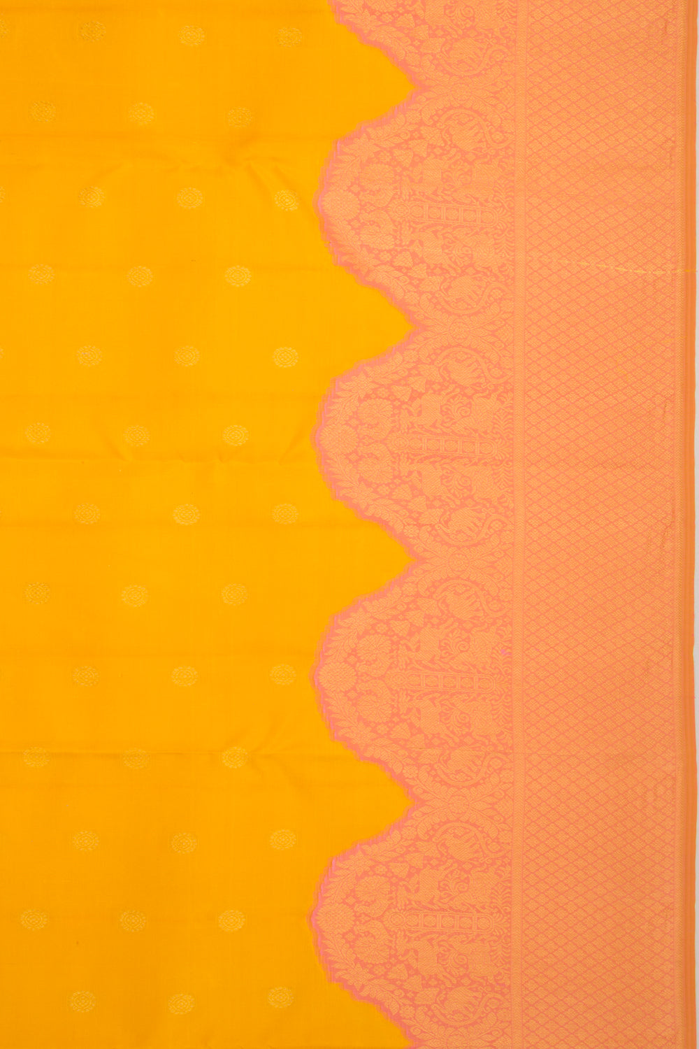 Kanchipuram Silk Butta Yellow Saree