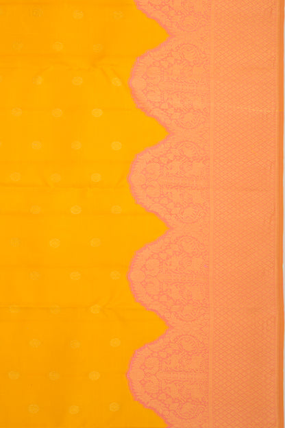 Kanchipuram Silk Butta Yellow Saree