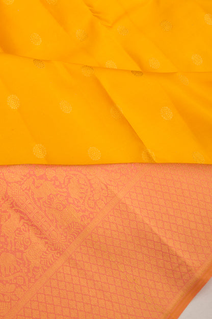 Kanchipuram Silk Butta Yellow Saree