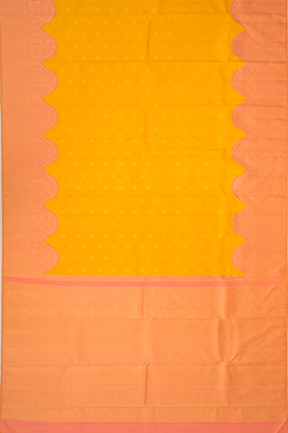 Kanchipuram Silk Butta Yellow Saree