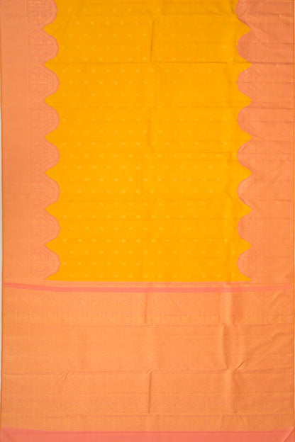 Kanchipuram Silk Butta Yellow Saree
