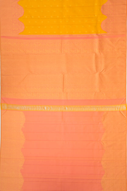 Kanchipuram Silk Butta Yellow Saree