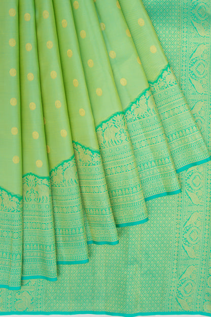 Kanchipuram Silk Butta Green Saree