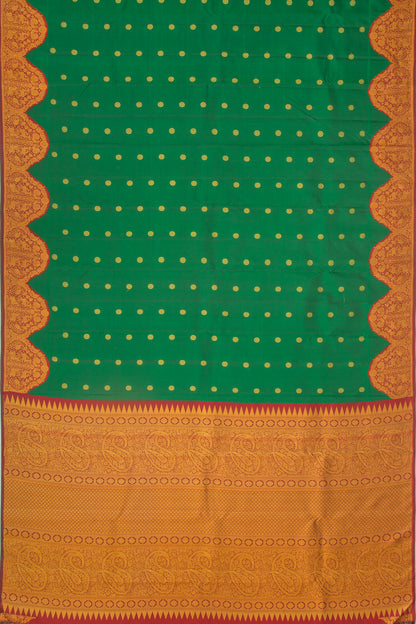 Kanchipuram Silk Butta Dark Green Saree
