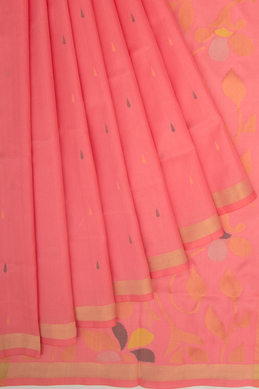 Uppada Silk Butta Peach Saree