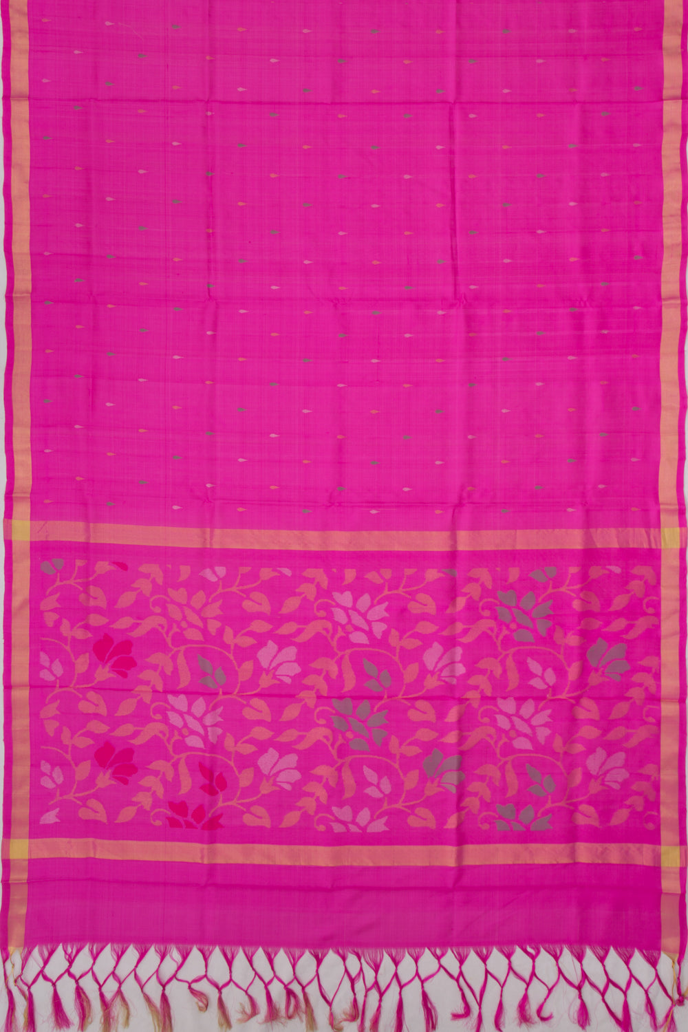Uppada Silk Butta Magenta Pink Saree