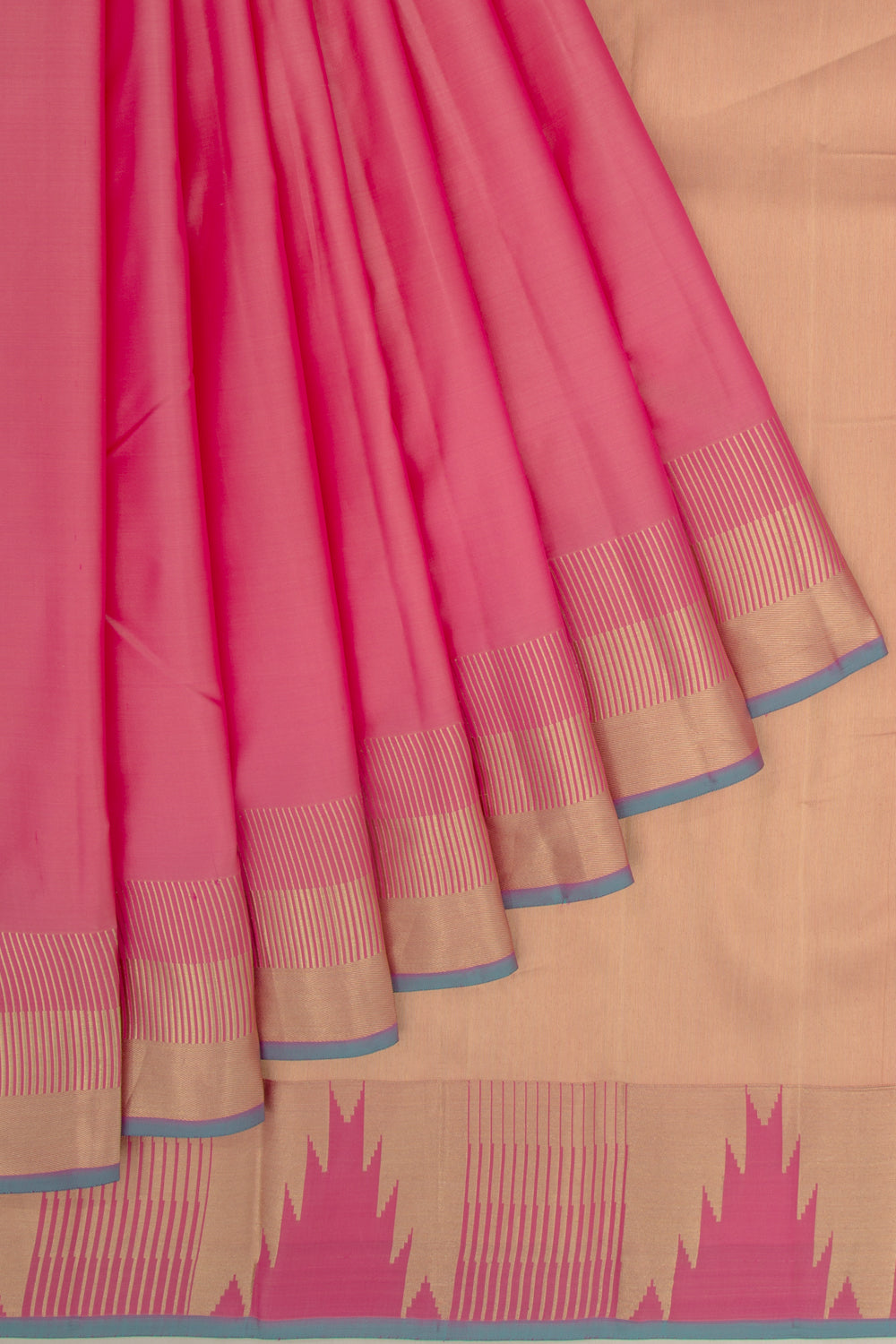 Taranga Kanchi Silk Plain Pink Saree
