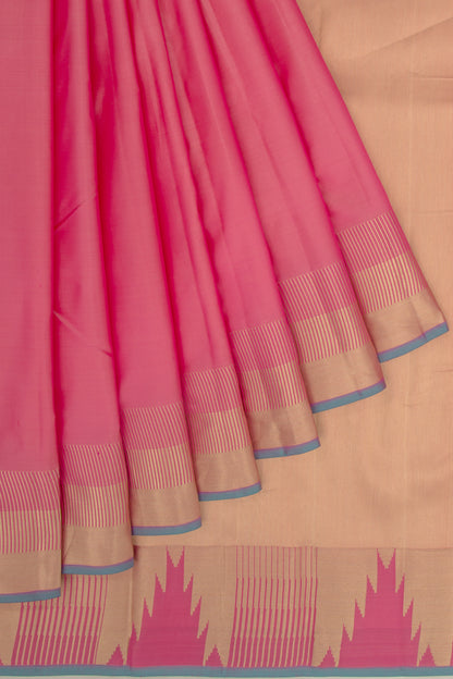 Taranga Kanchi Silk Plain Pink Saree