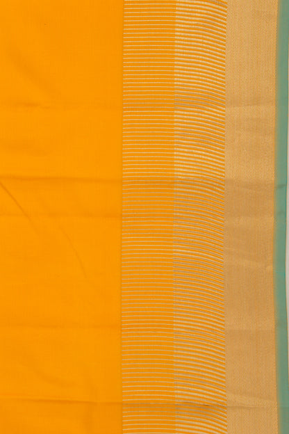 Taranga Kanchi Silk Plain Mustard Yellow Saree