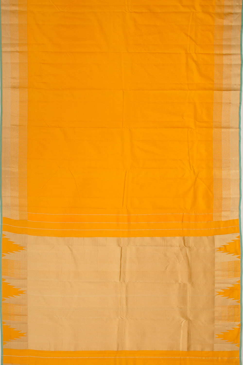 Taranga Kanchi Silk Plain Mustard Yellow Saree