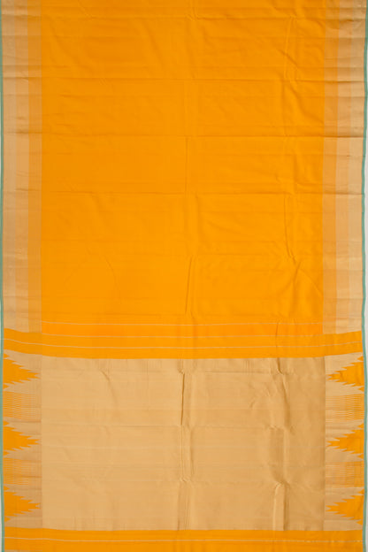 Taranga Kanchi Silk Plain Mustard Yellow Saree