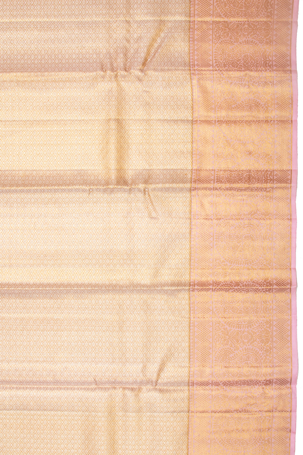 Kanchipuram Silk Tissue Brocade Baby Pink Saree