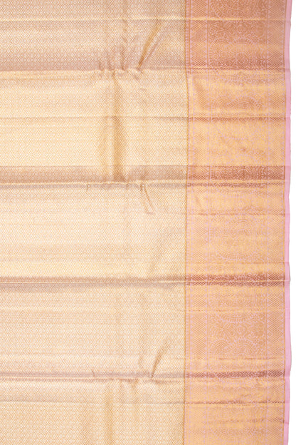 Kanchipuram Silk Tissue Brocade Baby Pink Saree