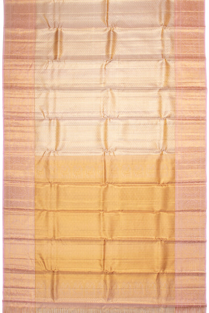 Kanchipuram Silk Tissue Brocade Baby Pink Saree