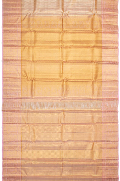 Kanchipuram Silk Tissue Brocade Baby Pink Saree