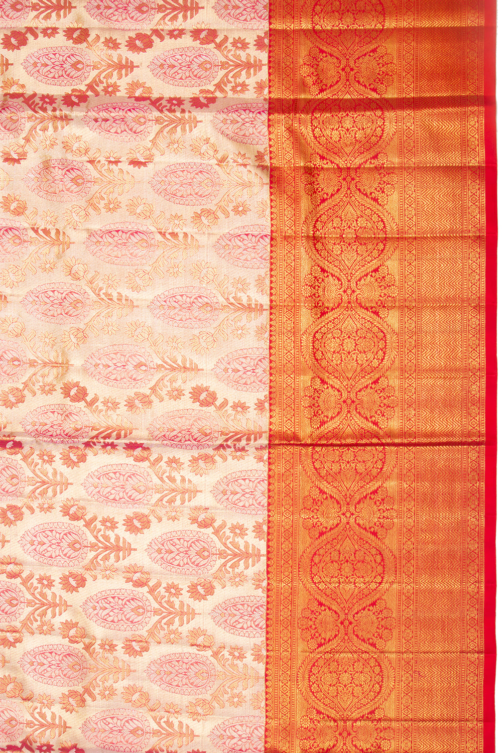 Kanchipuram Silk Tissue Brocade Gold Saree