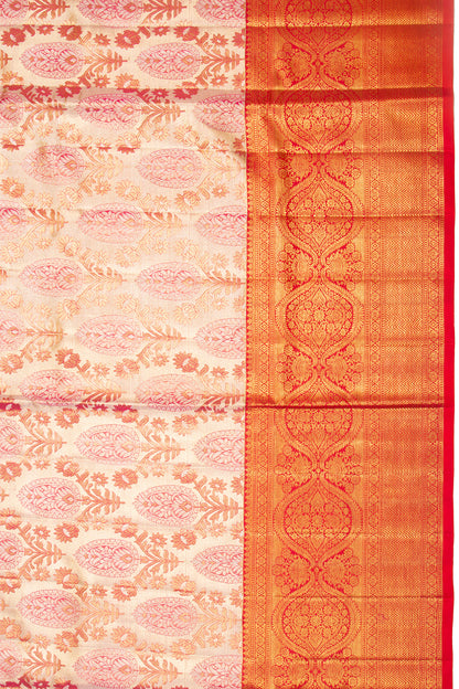 Kanchipuram Silk Tissue Brocade Gold Saree