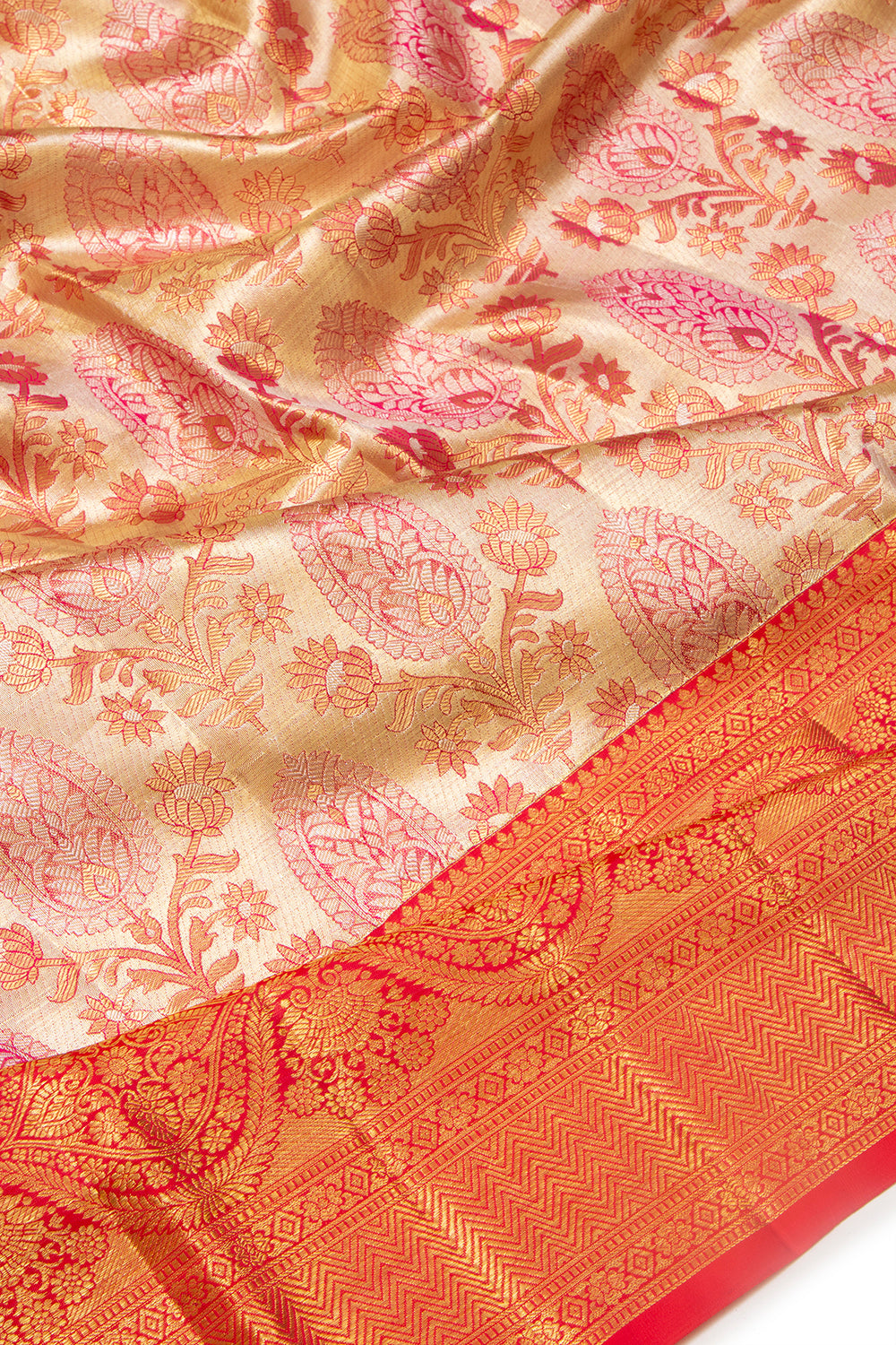 Kanchipuram Silk Tissue Brocade Gold Saree