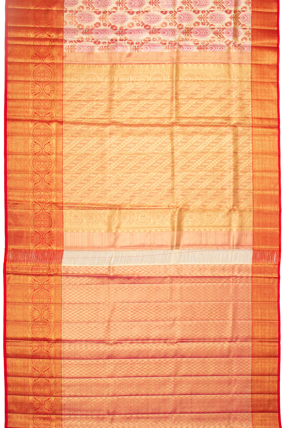 Kanchipuram Silk Tissue Brocade Gold Saree