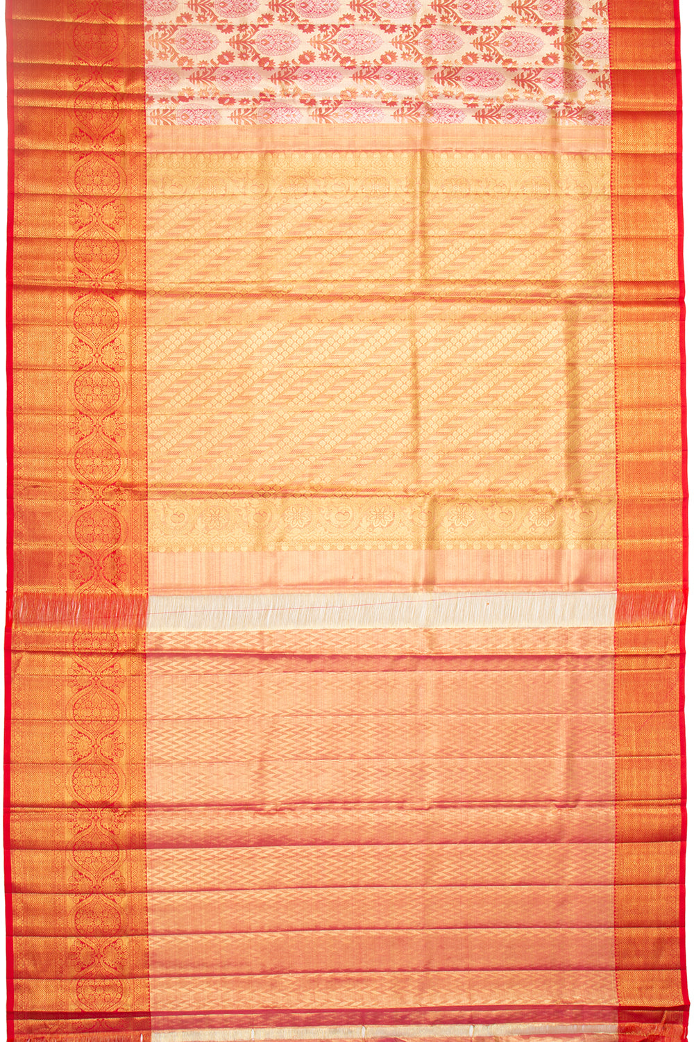 Kanchipuram Silk Tissue Brocade Gold Saree