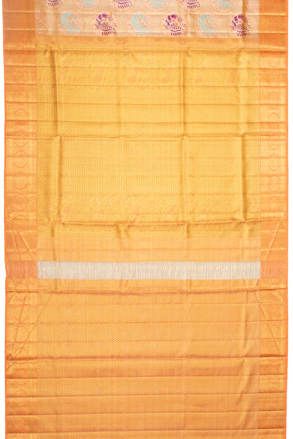 Kanchipuram Silk Tissue Brocade Gold Saree