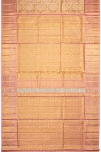 Kanchipuram Silk Tissue Brocade Gold Saree
