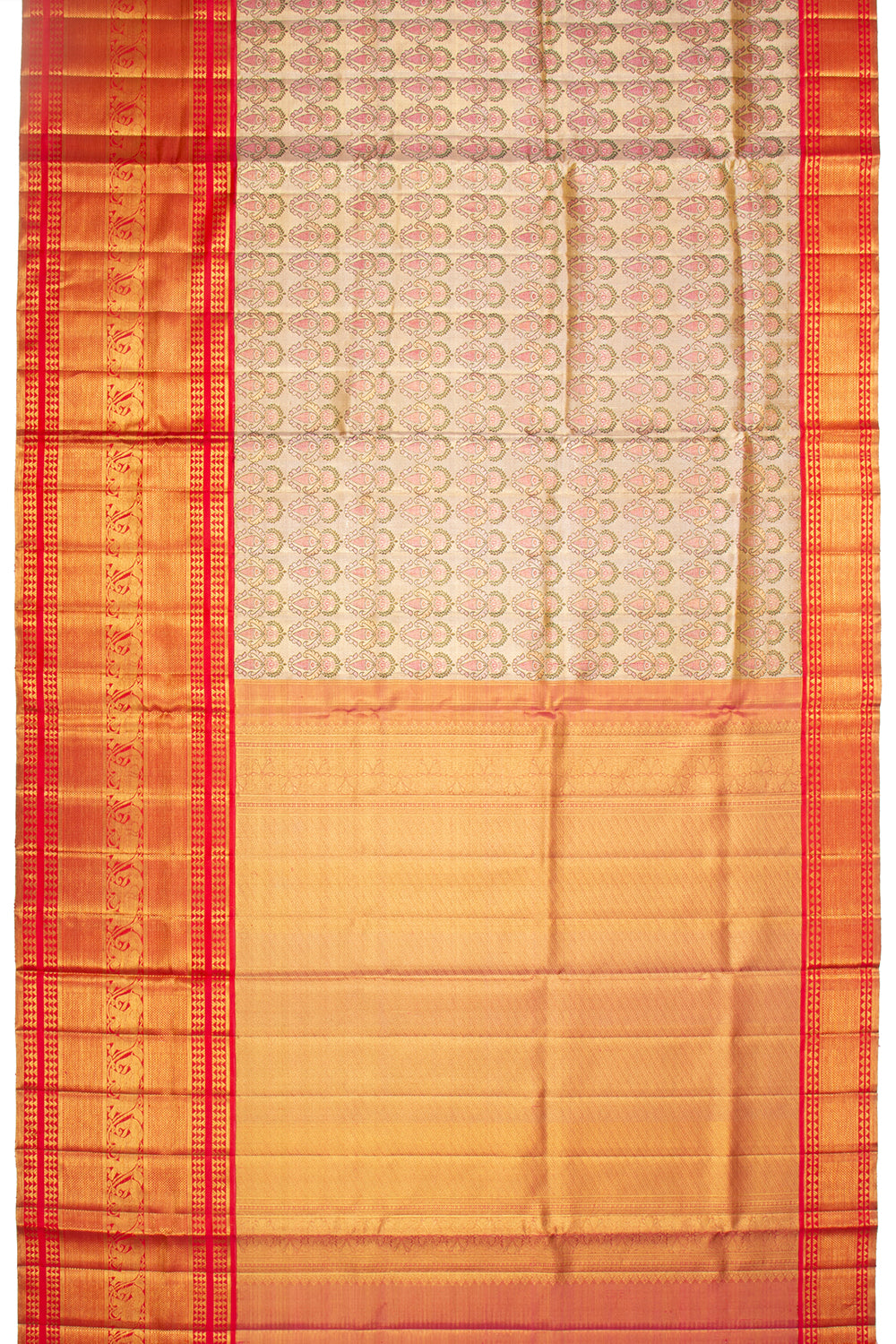 Kanchipuram Silk Tissue Brocade Gold Saree