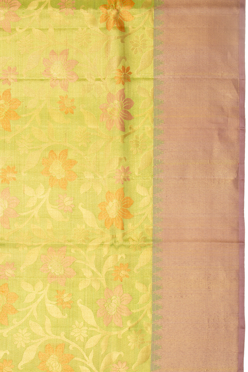 Kanchipuram Silk Tissue Brocade Green Saree