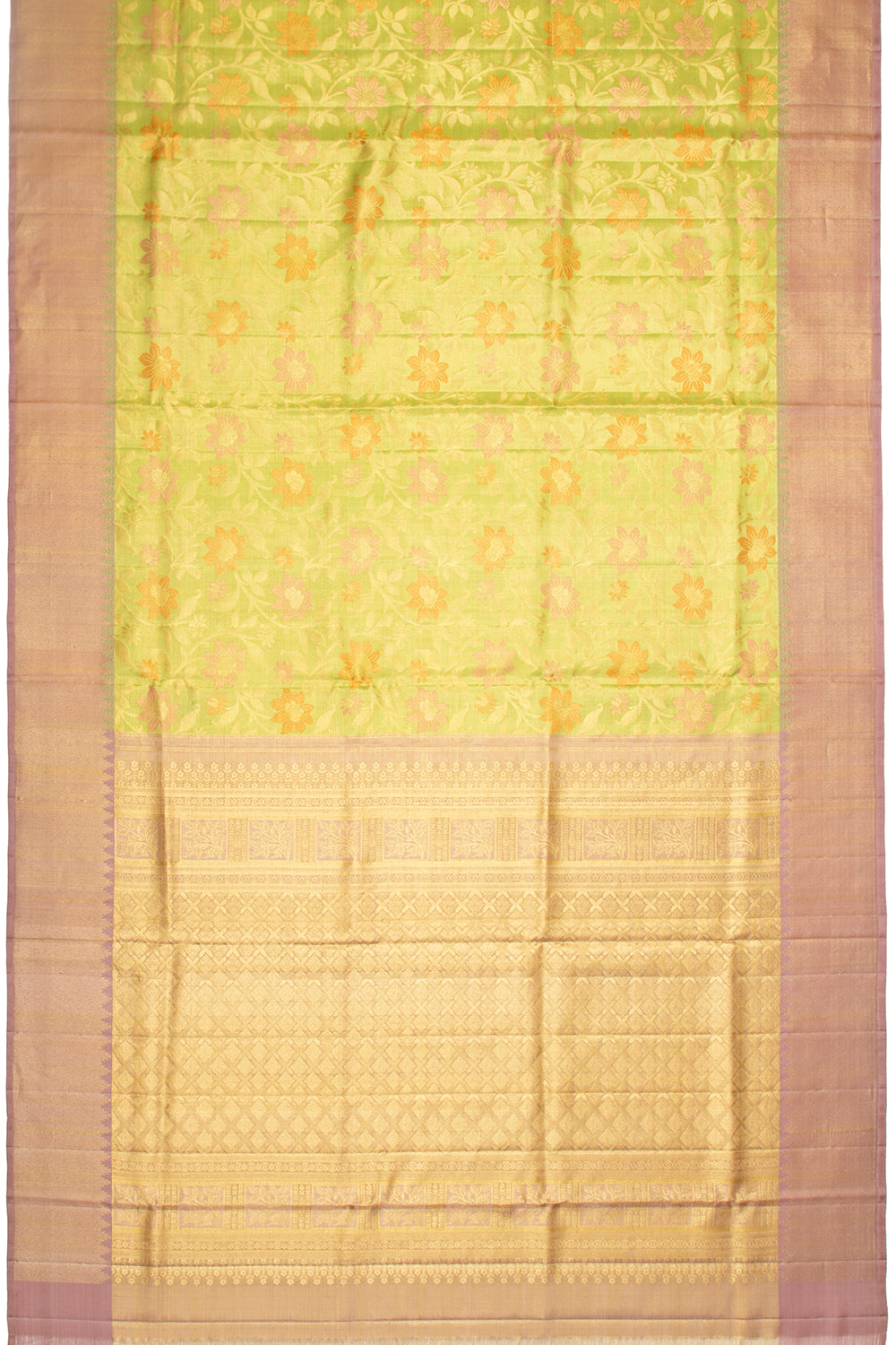 Kanchipuram Silk Tissue Brocade Green Saree