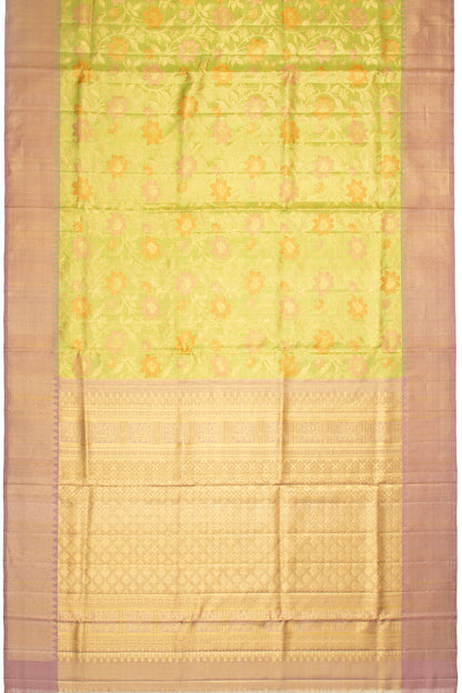 Kanchipuram Silk Tissue Brocade Green Saree