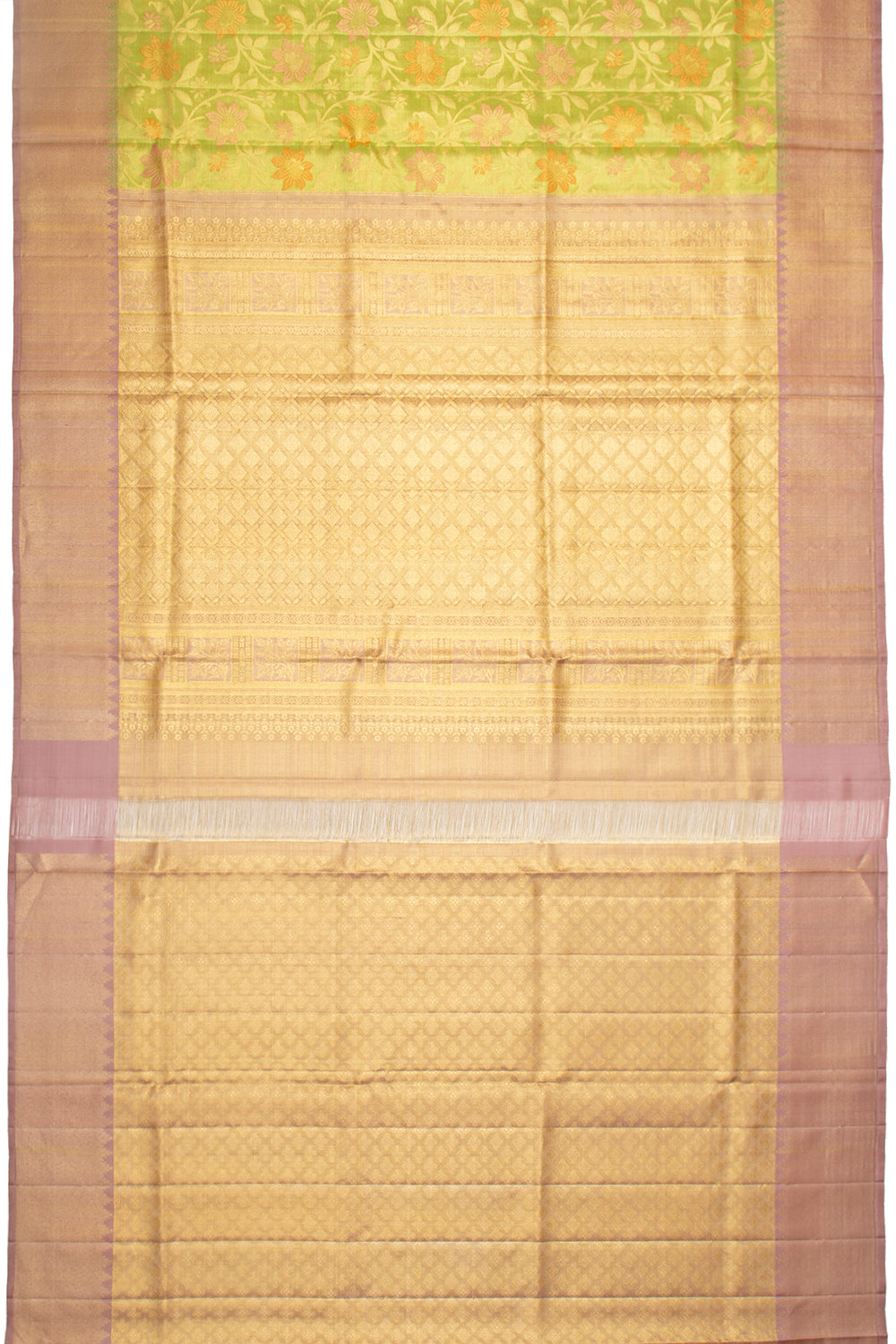Kanchipuram Silk Tissue Brocade Green Saree