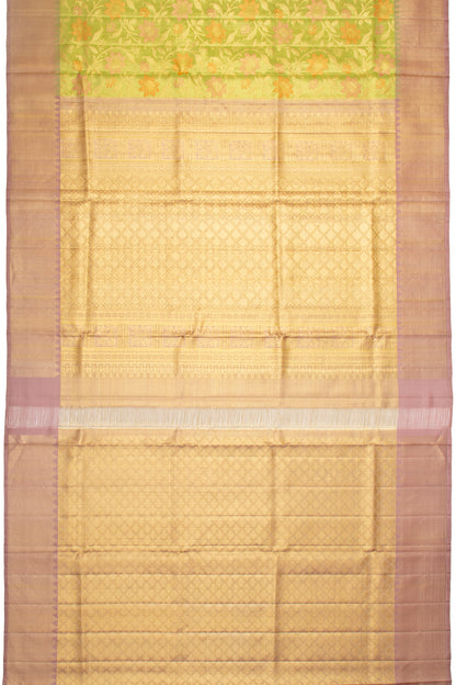 Kanchipuram Silk Tissue Brocade Green Saree