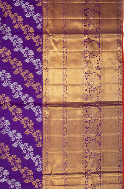 Kanchipuram Silk Jaal Violet Saree