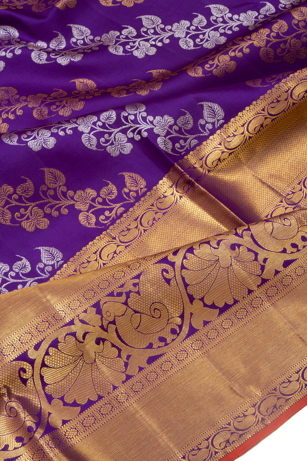 Kanchipuram Silk Jaal Violet Saree