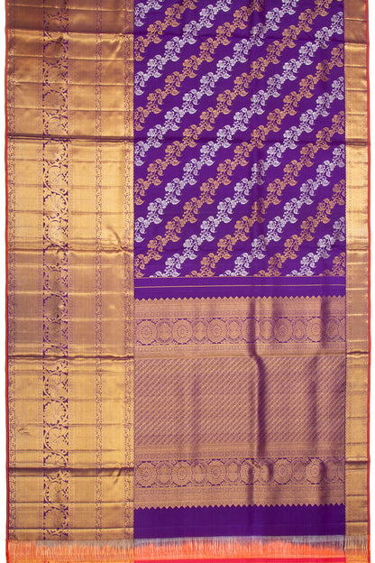 Kanchipuram Silk Jaal Violet Saree