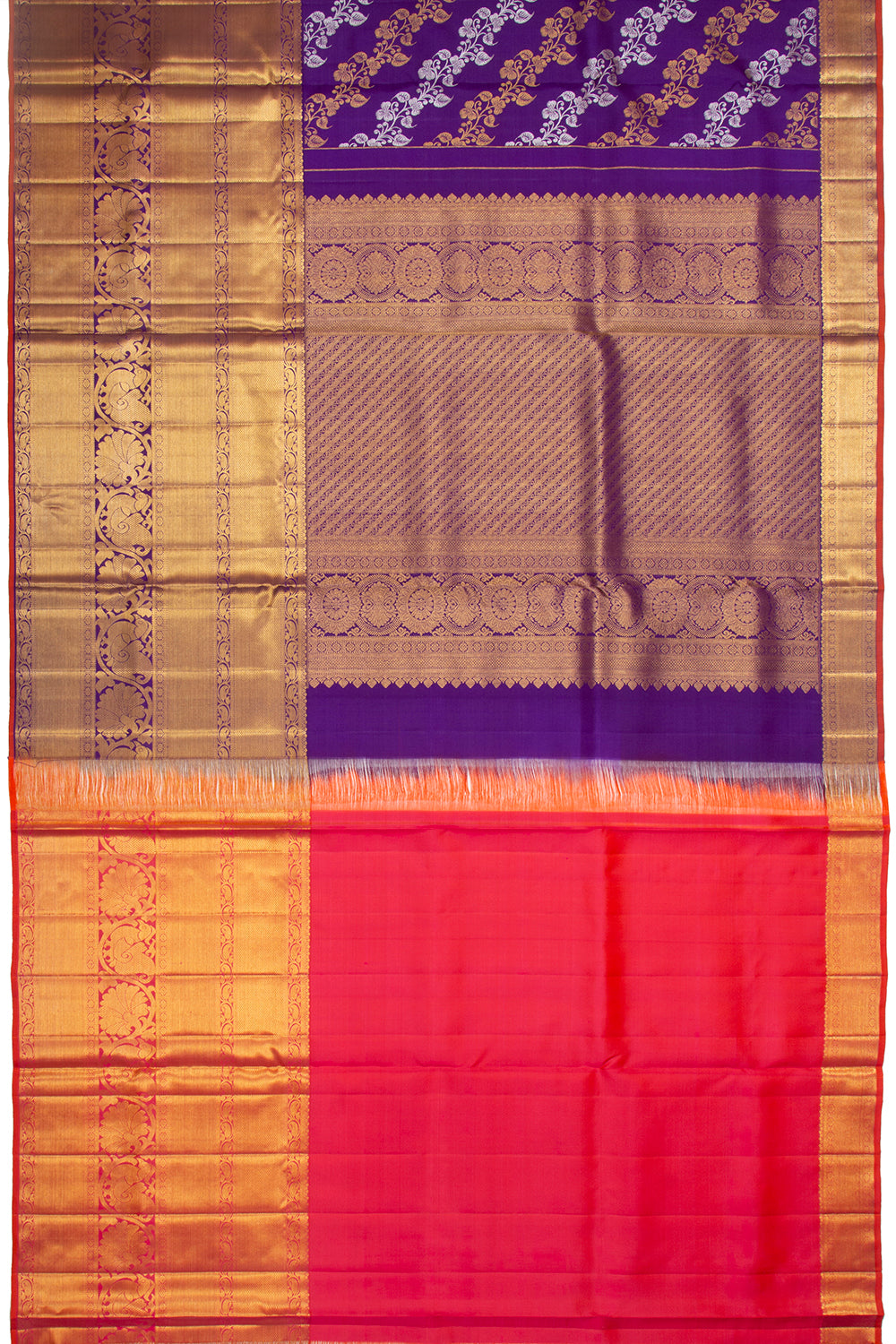 Kanchipuram Silk Jaal Violet Saree