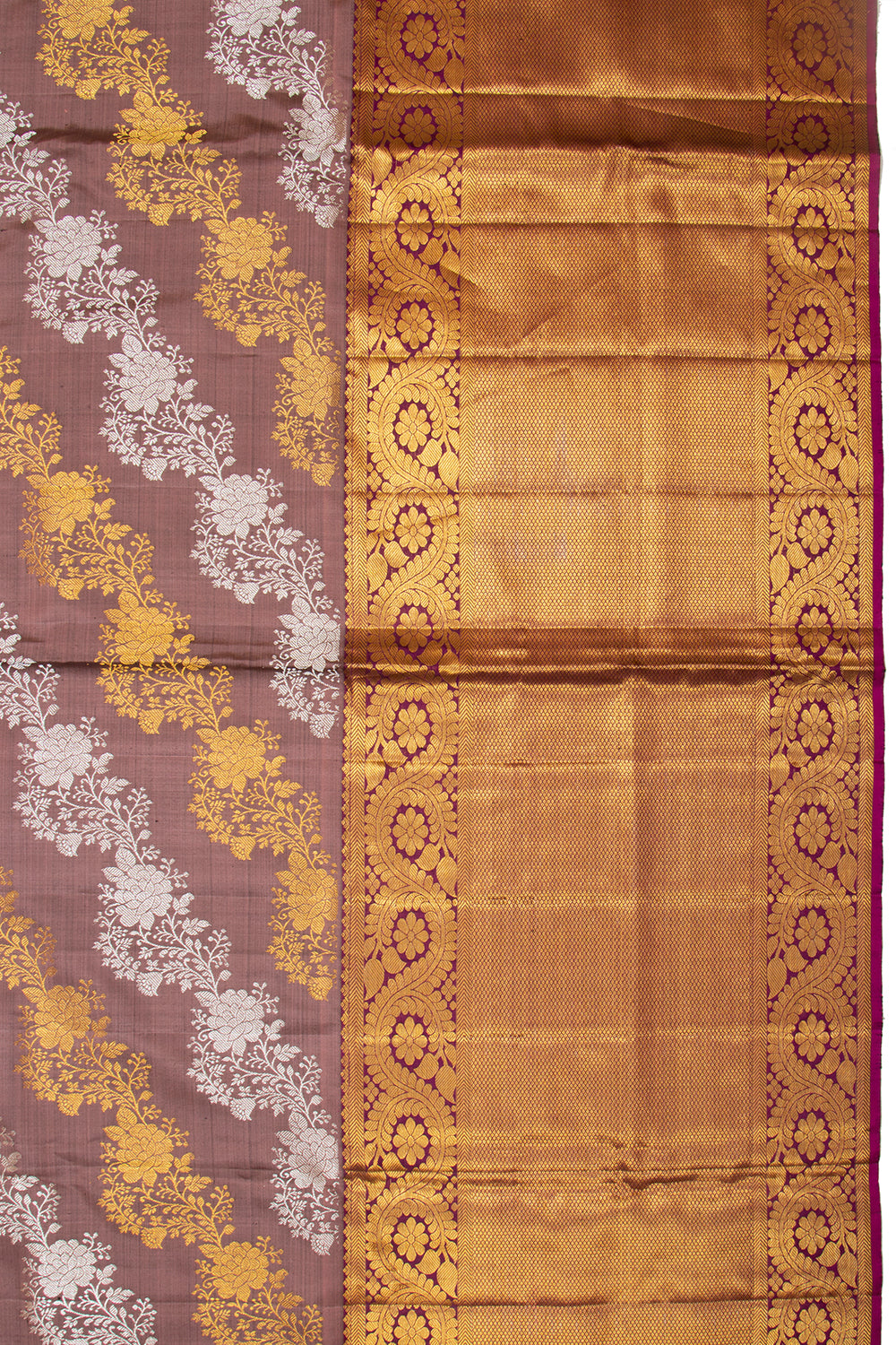 Kanchipuram Silk Jaal Snuff Saree