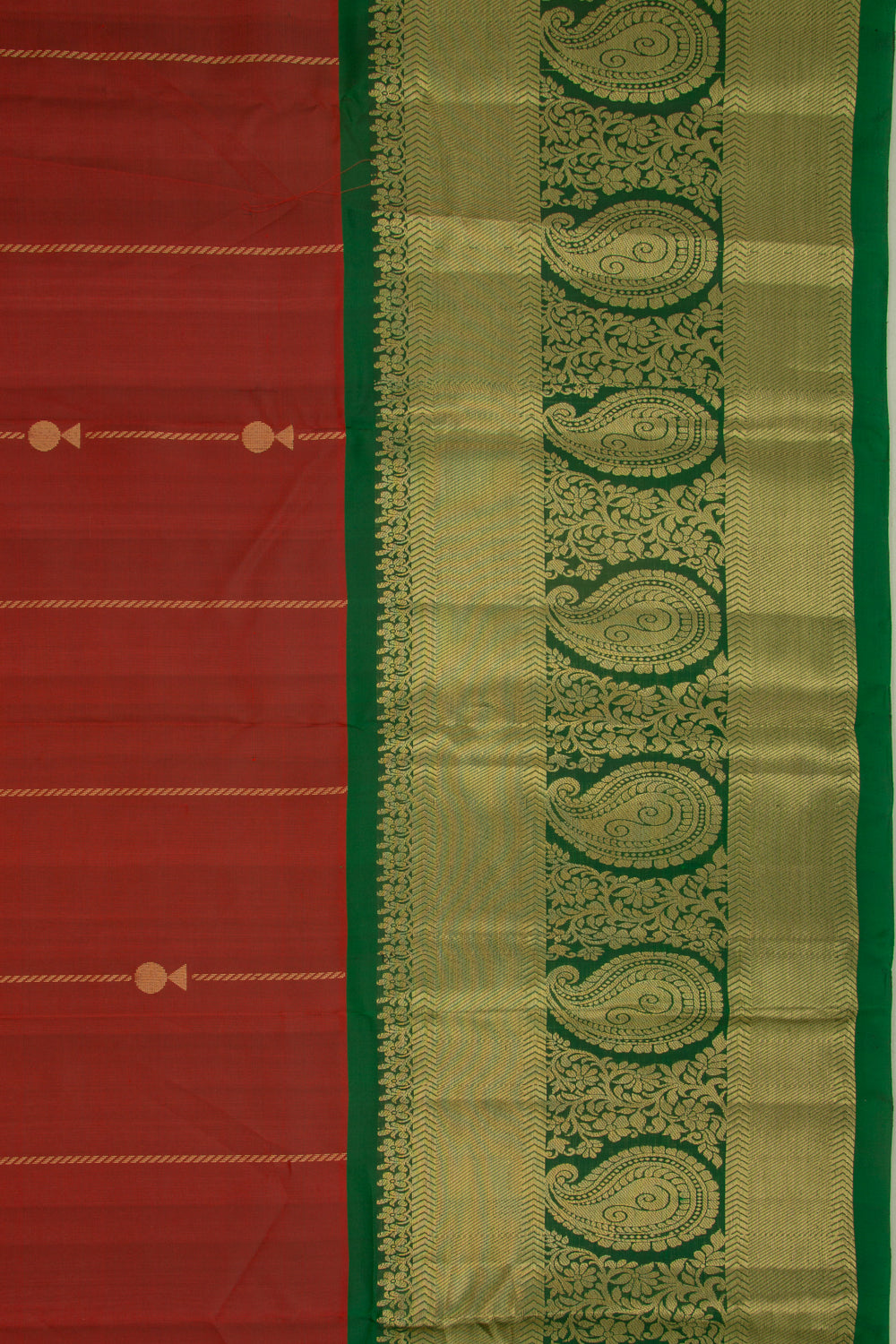 Soft Silk Vertical Lines Dual Tone Maroon And Brown Saree